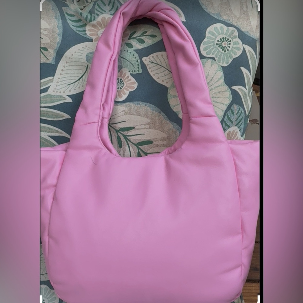 Pink Women's marshmallow soft padded Tote Bag like Prada